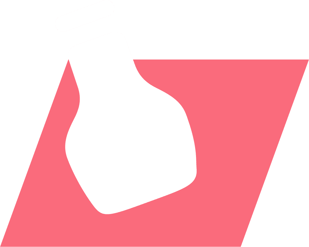 A bottle icon with a pink background.