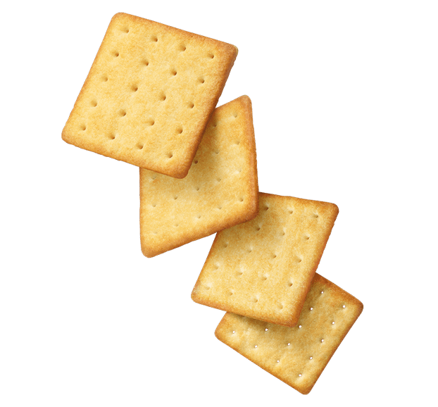 Crackers on a white background.