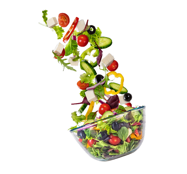 An image of a salad in a glass bowl.
