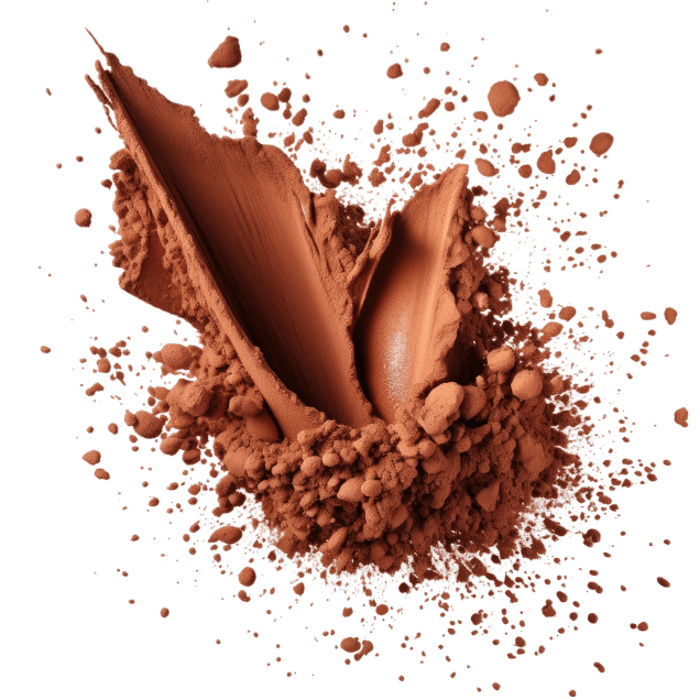 An image of a brown powder on a black background.