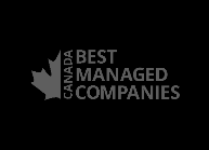 The best managed companies logo on a black background.
