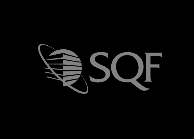 The sqf logo on a black background.