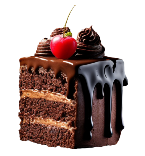 A piece of chocolate cake with cherry on top.