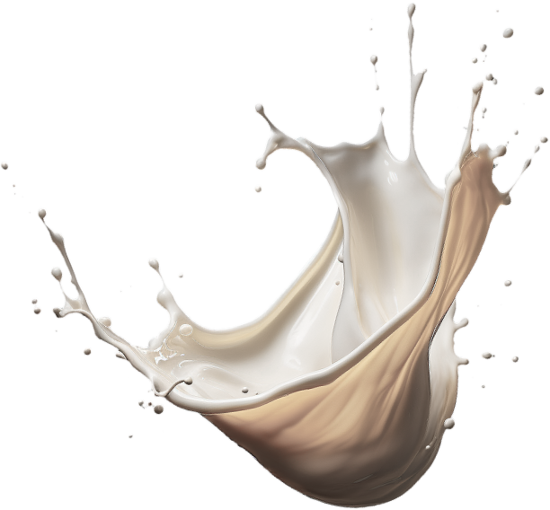 A milk splash on a black background.